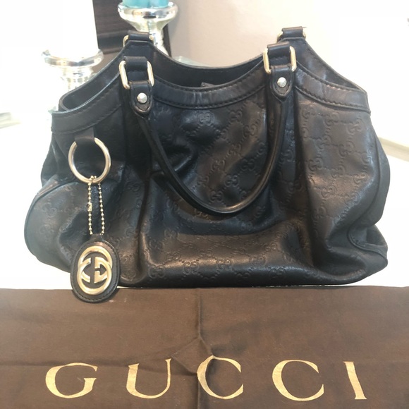 Black leather Gucci bag - Picture 1 of 5